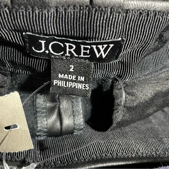 J Crew Long Pencil Skirt PU Faux Leather Pockets Front Slit Front Zip Sz 2 NWT - Picture 3 of 6